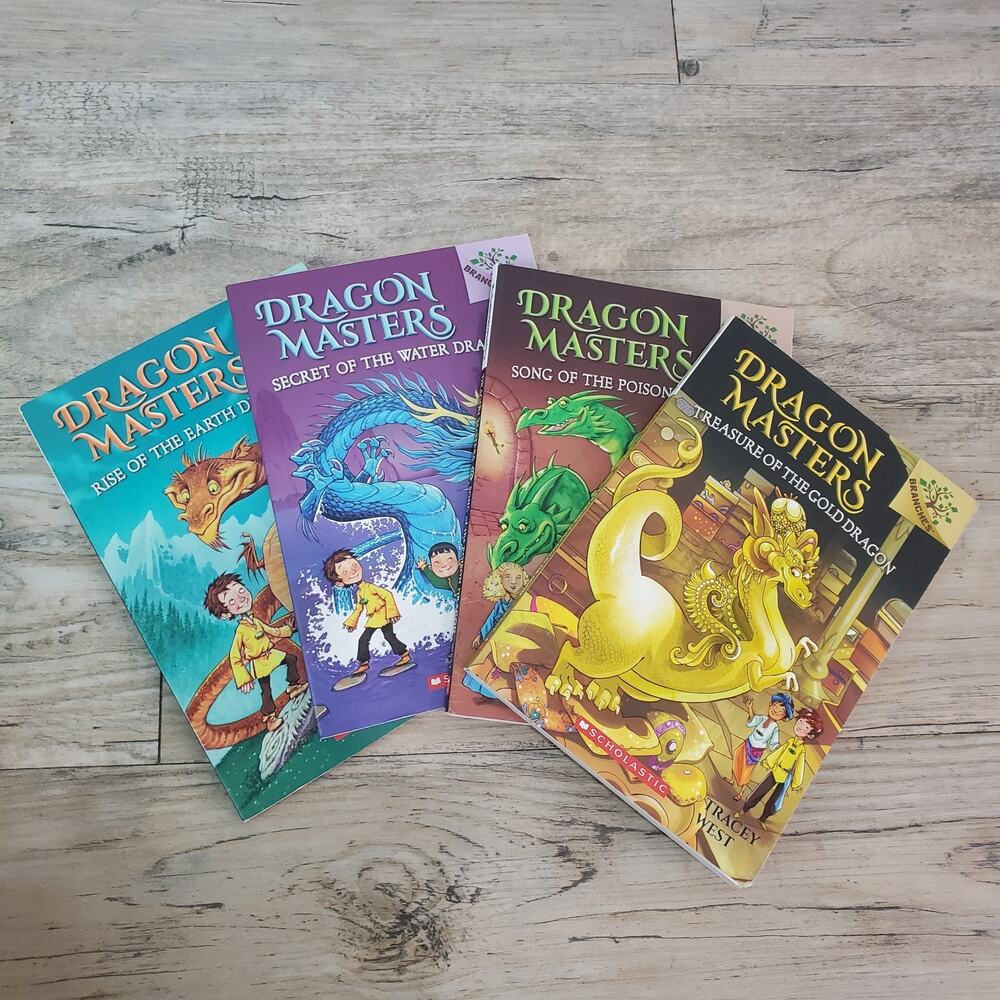 Lot of 4 Dragon Masters Books 1, 3, 5, 12 Tracy West Scholastic Paperback Chapte